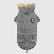 Canada Pooch Alaskan Army Parka Dog Coat, Salt & Pepper, 10
