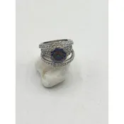 925 Silver Rainbow Ring With CZ Accents 5