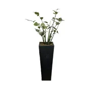 80943 (8524-27) Black 34in Planter w/Artificial Plant 12x12x60