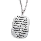 “Serenity Prayer” Sterling Silver Dog Tag Necklace