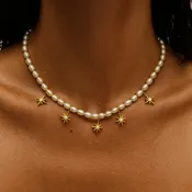 Ellie Vail Jett North Star Pearl Choker Necklace