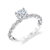 Round Cut Unique Engagement Ring - Felicity
