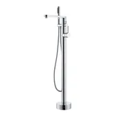 Allario Double Lever Handles Freestanding Floor Mounted Tub Filler with Handshower