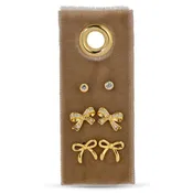 Bow Velvet Stud Set