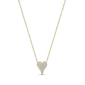 14k Gold & Diamond Small Heart Necklace