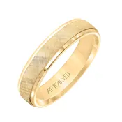 11-WV3900-G - ARTCARVED - Comfort Fit, engraved wedding band with textured design, milgrain and rolled edges