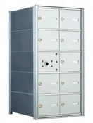 1400 Series Front-Loading Horizontal Mailboxes in Anodized Aluminum Finish – 9 Tenant Doors and 1 Master Door