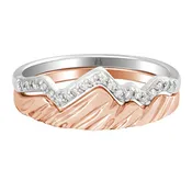 14K Rose Gold Duo Teton Stacking Ring™ (Two Ring Set)