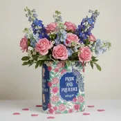 New Chapter, Book vase with roses