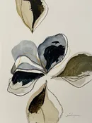 Blue Green Abstract Flower II
