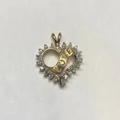 10k Diamond Heart "LOVE" Pendant
