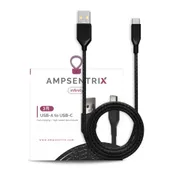 3 ft USB Type C To USB Type A Cable (AmpSentrix) (Infinity) (Black)