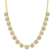 1/3 Illusion Set Diamond Flower Tennis Necklace