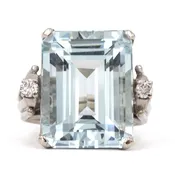Aquamarine & Diamond Cocktail Ring