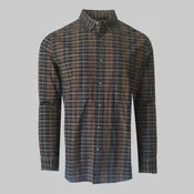 Basel Brown And Black Cotton Plaid Long-Sleeve Shirt (29001)