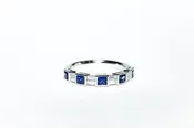 Alternating Sapphire and Diamond Ring