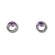 Amethyst Circle Earring