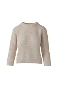 3/4 Sleeve Textured Sequin Crew Sweater