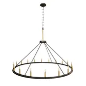 18 Light 60" Big Ring Single Tier Chandelier T6-3K Lamps Included - Eye-Catching Chandeliers in Matte Black