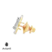 14 karat white and yellow gold tower Tie pin with diamonds