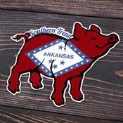 Arkansas Flag Pig Sticker