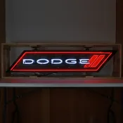 5 FOOT DODGE NEON SIGN IN SHAPED STEEL CAN – 9DODGE