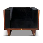 ATLAS - Luxury Modern Accent Chair – Handmade Solid Rosewood & Black Velvet