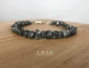 CUSTOM BRACELET CONTAINING 50 CARATS OF GREY / BLACK ROUGH CUT DIAMONDS — Owen Jewelry Design