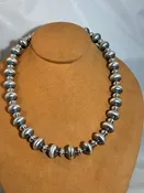 21" High Polish Alternating Navajo Bead Necklace by Ruby Haley