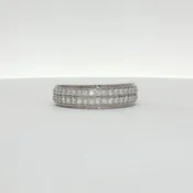 14K White Gold Diamond Gentleman’s Band Ring