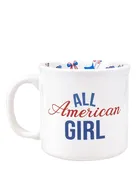 All American Girl Coffee Mug   White/Red/Blue   14oz