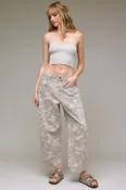 Camo Cropped Barrel Jean Jeans