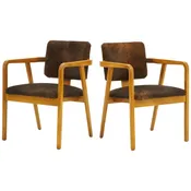 Pair of George Nelson Armchairs in Cowhide Upholstery — RETRO INFERNO