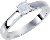 10K White 1/2 CTW Diamond Solitaire Engagement Ring with Accent