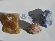 Calcite - Brown - Tri-colored - Blue    Mexico Set of 3  A-78 (-1,-2,-3)