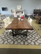 10 ft. Live Edge Solid Wood Table with curved steel bases