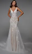 166 | Sz 10 | Ivory/Champagne — Sweetheart Bridal and Prom