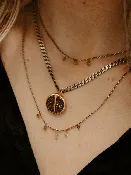Briolette Diamonds on Oxidized Sterling Silver Delicate Chain Necklace