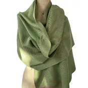 100% Italian Spun Egyptian Cotton Body Cocoon Wrap: Forest Fern Print Pistachio