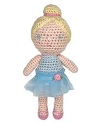 Ballerina Bamboo Crochet Rattle in Blue