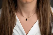 14k Rose Gold Summer Series Pendant | 1ct Natural Round Black Spinel in Bezel Setting