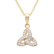 14k Gold Vermeil With Cubic Zirconia Trinity Knot Necklace