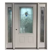 Blossom Glass 22×48 Steel Front Door With 2 Sidelites HR