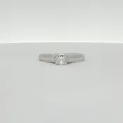 18K White Gold Diamond Solitaire Engagement Ring