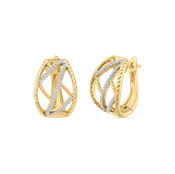 Braided Gold And Diamond Earrings