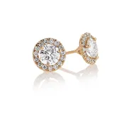 0.88 Carats Natural Diamond Halo Stud Earrings