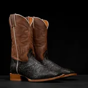 “Feathers” Chocolate Brown Hand Tooled – Square Toe