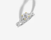 0.50 ct Round Natural Diamond Ring with Plate Prong 4 Prong Twisted Design in Yellow Gold White Gold 18KT Gold G/VS White Gold Size 7