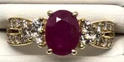 1.31ct Ruby  w/0.50ct tw Diamonds 14k yg Estate Ring