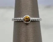 10K White Gold Stackable Citrine Gemstone Ring